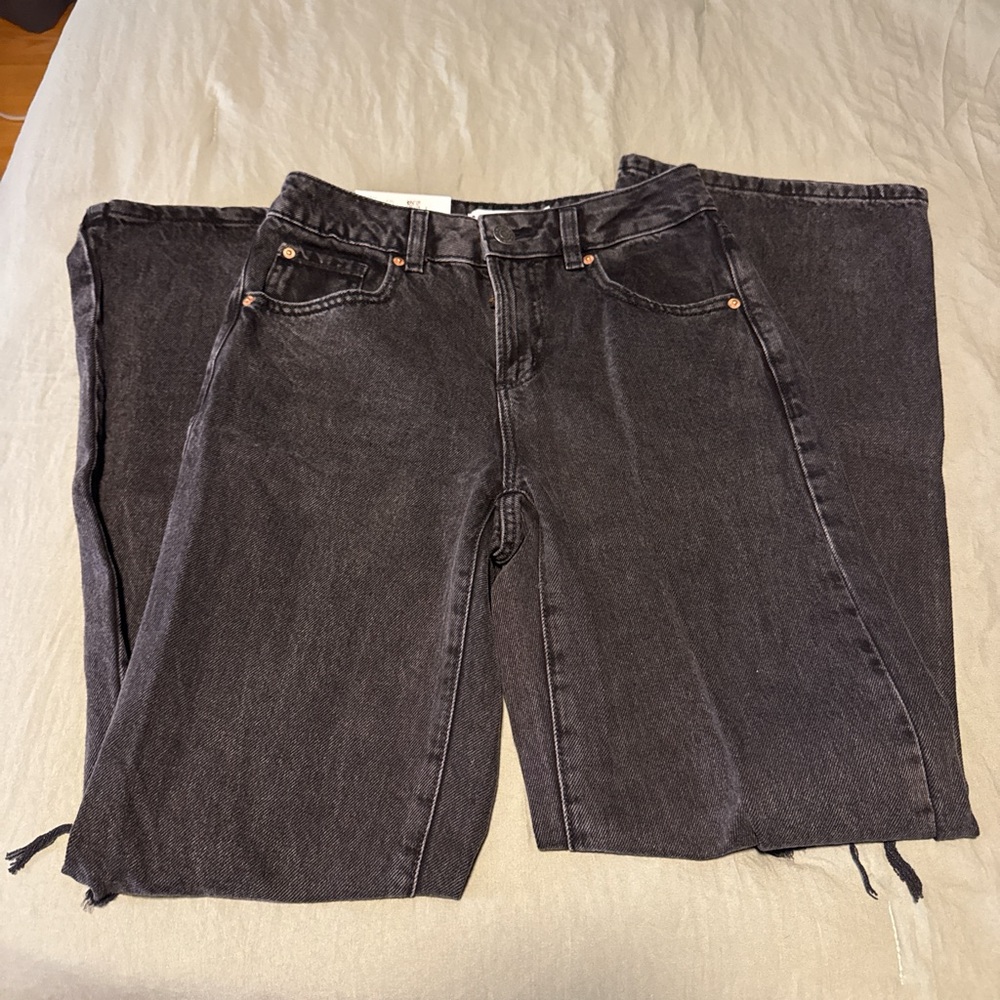 New with tags / NWT Garage wide leg, high rise, black, denim jeans, size 1 / 25